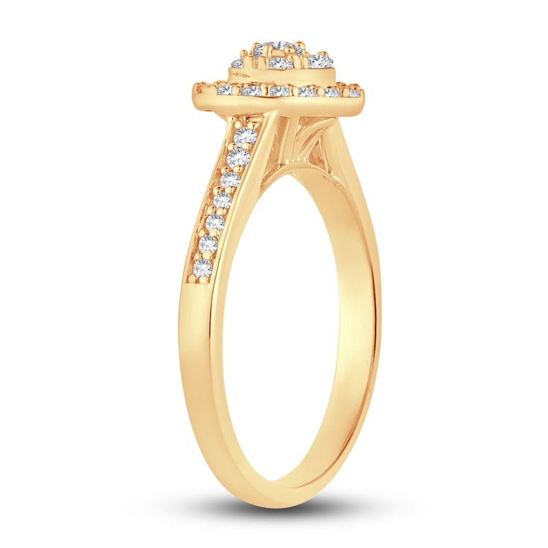 Main Image 2 of Diamond Heart Ring 3/8 ct tw Round 14K Yellow Gold