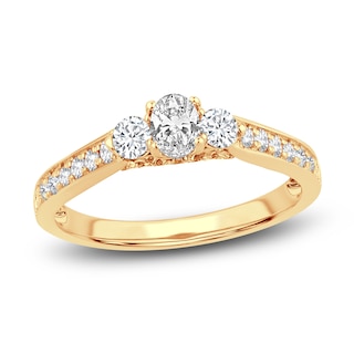 Diamond Ring 3/4 ct tw Round-cut 14K Yellow Gold