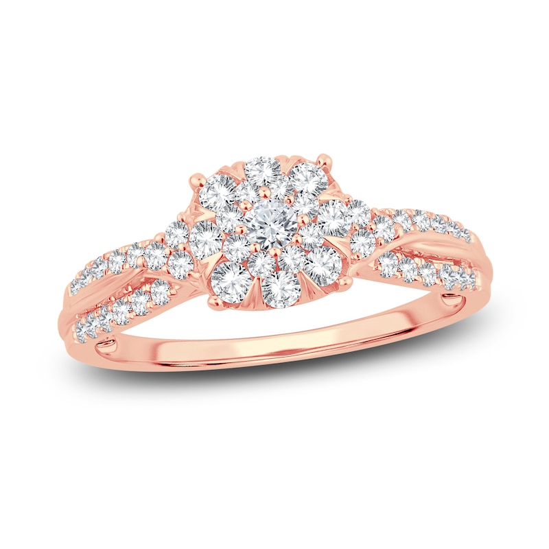 Main Image 1 of Diamond Ring 1/2 ct tw Round 14K Rose Gold