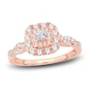 Thumbnail Image 1 of Diamond Halo Ring 1/2 ct tw Round 14K Rose Gold