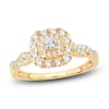 Thumbnail Image 1 of Diamond Halo Ring 1/2 ct tw Round 14K Yellow Gold