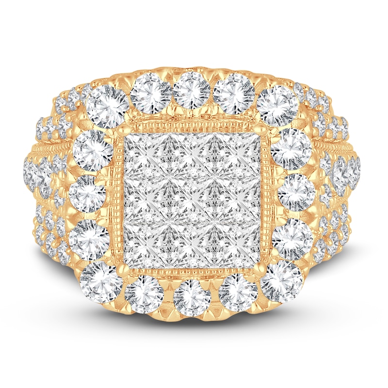 Main Image 3 of Diamond Ring 4 ct tw Princess/Round 14K Yellow Gold