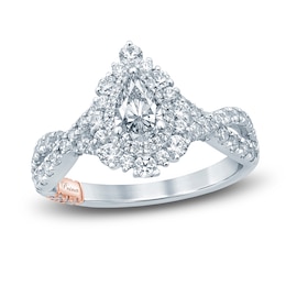 Pnina Tornai Diamond Engagement Ring 1-3/8 ct tw Pear/Round 14K White Gold