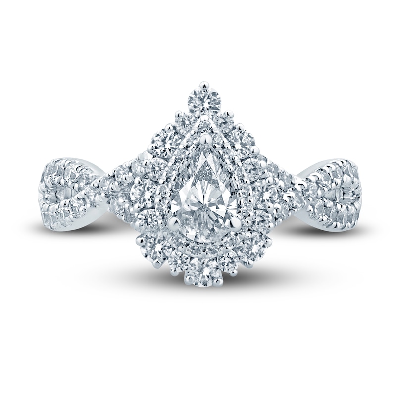 Main Image 3 of Pnina Tornai Diamond Engagement Ring 1-3/8 ct tw Pear/Round 14K White Gold