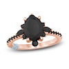 Thumbnail Image 1 of Pnina Tornai Black Diamond Engagement Ring 3 ct tw Oval/Round /Marquise 14K Rose Gold