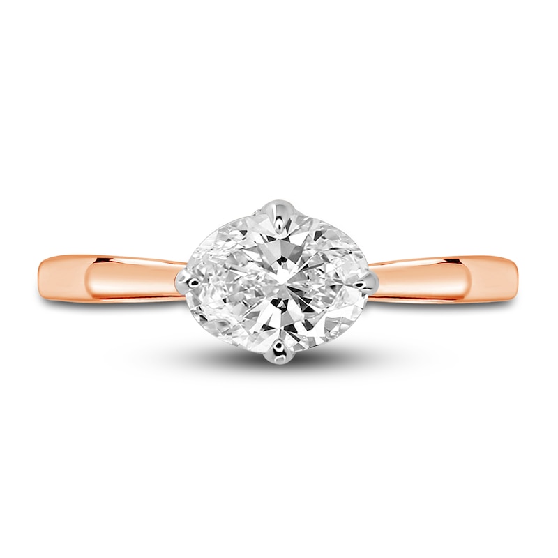 Main Image 2 of Diamond Solitaire Plus Ring 1 ct tw Oval 14K Rose Gold