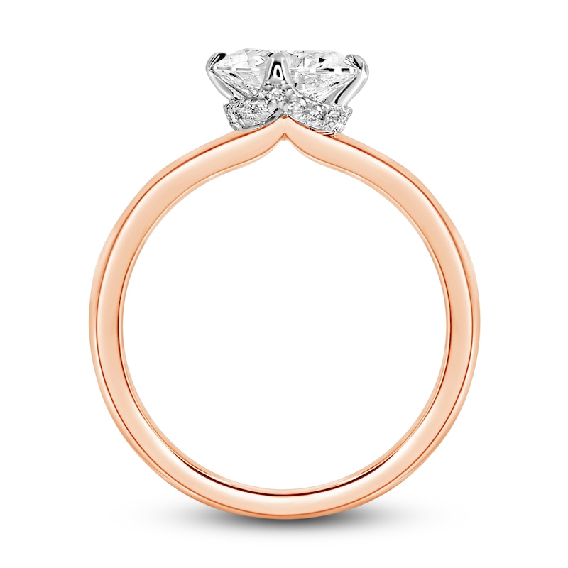 Main Image 3 of Diamond Solitaire Plus Ring 1 ct tw Oval 14K Rose Gold