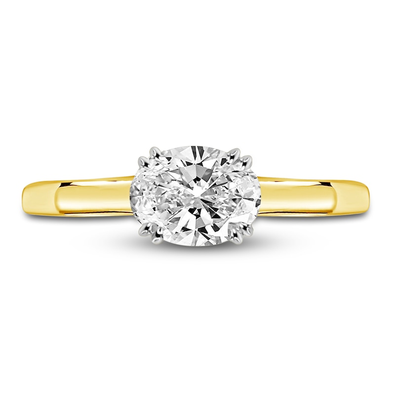 Main Image 2 of Diamond Solitaire Plus Ring 1 ct tw Oval 14K Yellow Gold (I2/I)