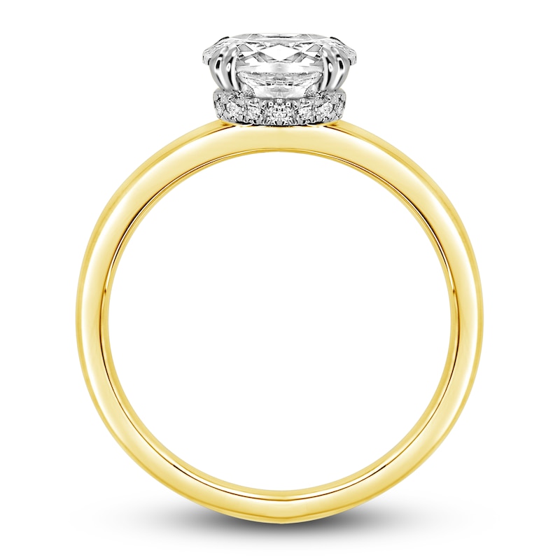 Main Image 3 of Diamond Solitaire Plus Ring 1 ct tw Oval 14K Yellow Gold (I2/I)