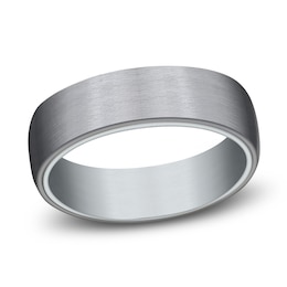 Wedding Band 14K White Gold/Grey Tantalum 6.5mm