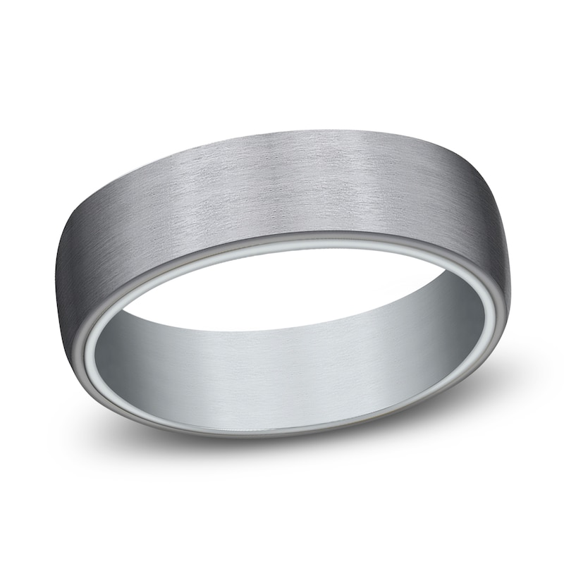 Main Image 1 of Wedding Band 14K White Gold/Grey Tantalum 6.5mm