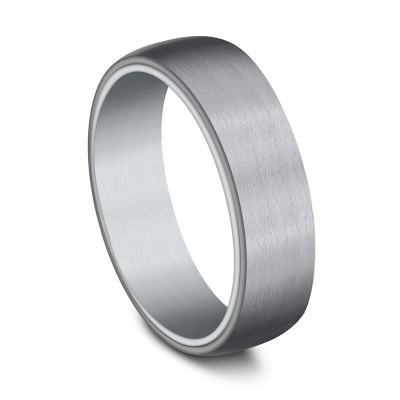 Main Image 2 of Wedding Band 14K White Gold/Grey Tantalum 6.5mm