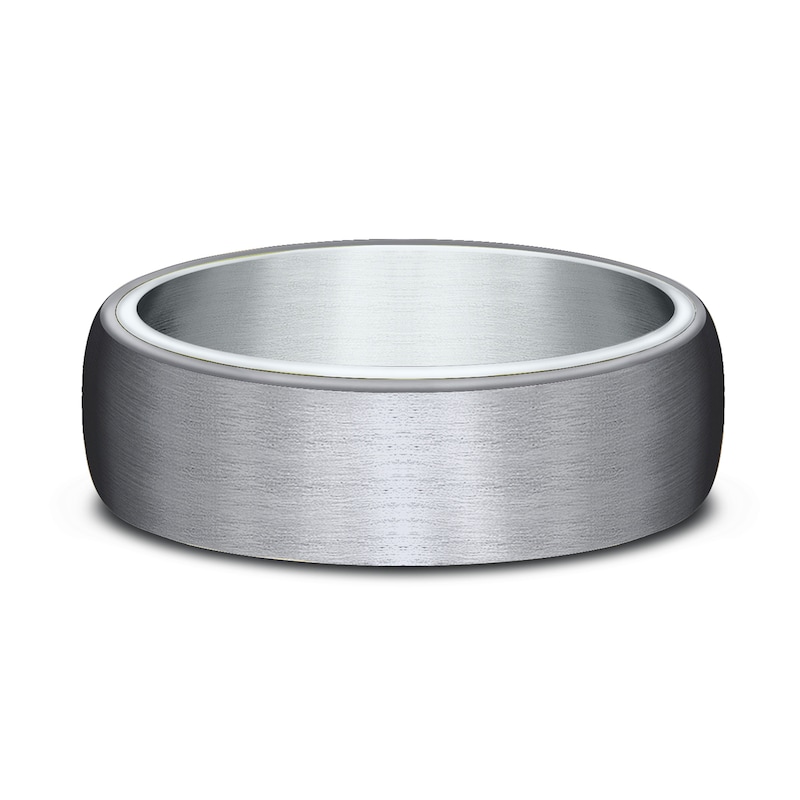 Main Image 3 of Wedding Band 14K White Gold/Grey Tantalum 6.5mm