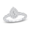 Thumbnail Image 1 of Diamond Engagement Ring 1/2 ct tw Pear/Round 14K White Gold