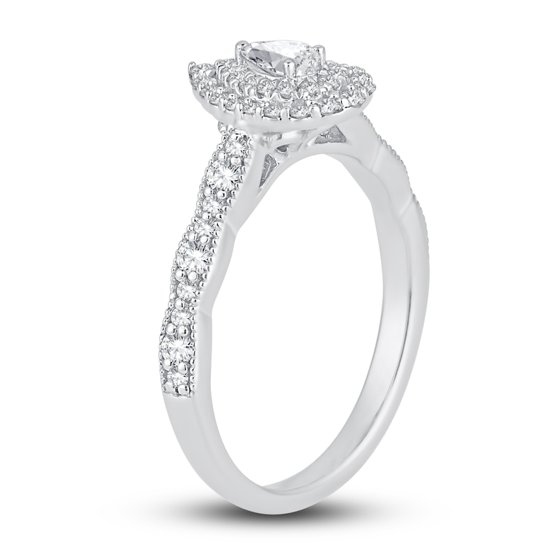 Main Image 2 of Diamond Engagement Ring 1/2 ct tw Pear/Round 14K White Gold