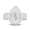 Thumbnail Image 3 of Diamond Halo Engagement Ring 1-1/2 ct tw Pear/Round 14K White Gold