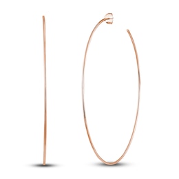 Round Wire Hoop Earrings 14K Rose Gold 75mm