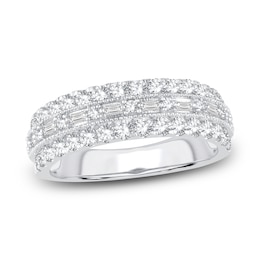 Diamond Anniversary Band 1 ct tw Round/Baguette 14K White Gold