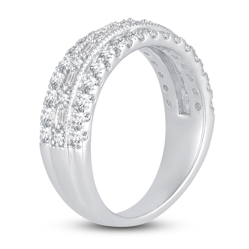 Main Image 2 of Diamond Anniversary Band 1 ct tw Round/Baguette 14K White Gold