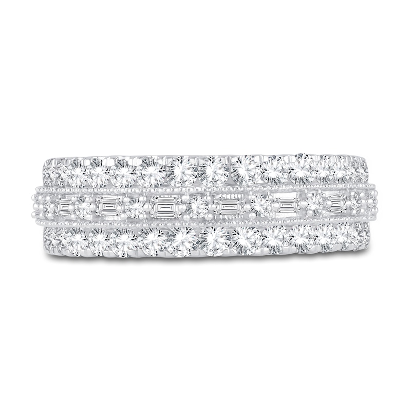 Main Image 3 of Diamond Anniversary Band 1 ct tw Round/Baguette 14K White Gold