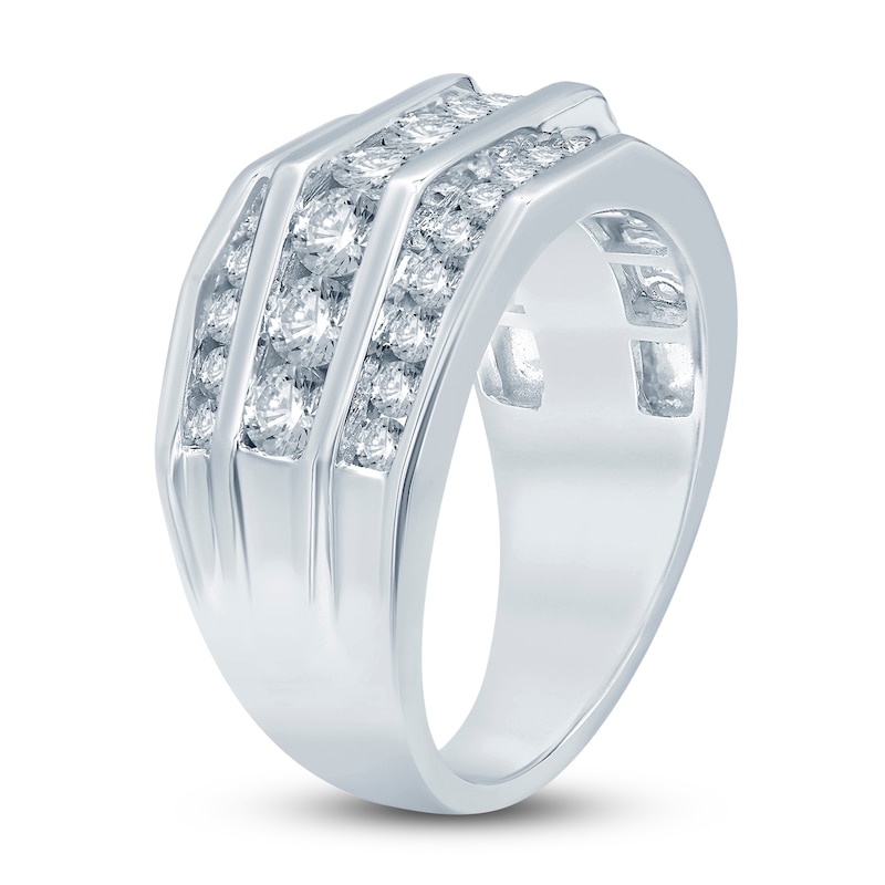 Men's Lab-Created Diamond Anniversary Band 2 ct tw Round 14K White Gold ...