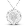 Thumbnail Image 1 of Engravable Family Tree Pendant Necklace White Gold-Plated Sterling Silver 25mm 18&quot; Adj.