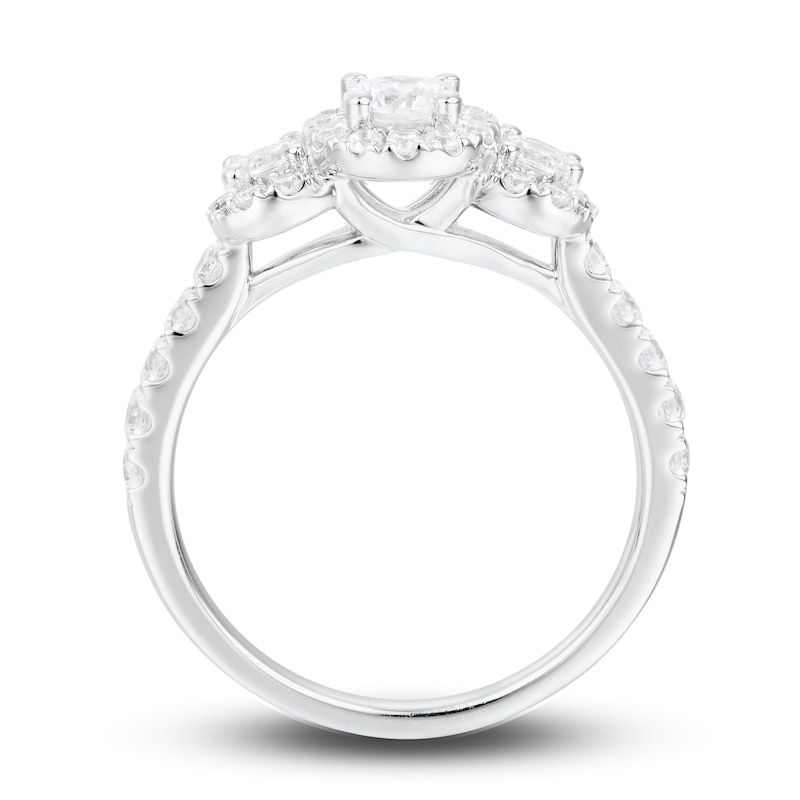 Main Image 4 of Diamond 3-Stone Engagement Ring 1-1/2 ct tw Round 14K White Gold