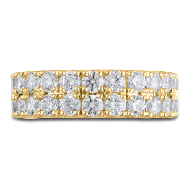 Main Image 3 of Lab-Created Diamond Anniversary Band 2 ct tw Round 14K Yellow Gold