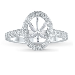 Lab-Created Diamond Engagement Ring Setting 1/2 ct tw Oval 14K White Gold