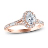 Thumbnail Image 0 of Certified Diamond Engagement Ring 1 ct tw Oval/Round /Baguette 14K Rose Gold