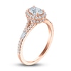Thumbnail Image 1 of Certified Diamond Engagement Ring 1 ct tw Oval/Round /Baguette 14K Rose Gold