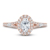Thumbnail Image 2 of Certified Diamond Engagement Ring 1 ct tw Oval/Round /Baguette 14K Rose Gold