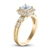 Thumbnail Image 2 of Certified Diamond Engagement Ring 1 ct tw Pear/Round /Baguette 14K Yellow Gold