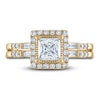 Thumbnail Image 3 of Certified Diamond Engagement Ring 1 ct tw Pear/Round /Baguette 14K Yellow Gold