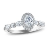 Thumbnail Image 0 of Certified Diamond Engagement Ring 1 ct tw Oval/Round /Pear 14K White Gold