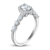 Thumbnail Image 1 of Certified Diamond Engagement Ring 1 ct tw Oval/Round /Pear 14K White Gold