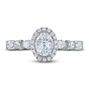 Thumbnail Image 2 of Certified Diamond Engagement Ring 1 ct tw Oval/Round /Pear 14K White Gold