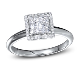 Diamond Engagement Ring 1/3 ct tw Round 14K White Gold