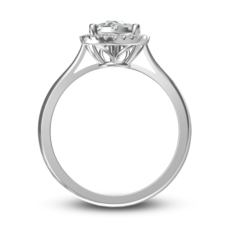 Main Image 2 of Diamond Heart Engagement Ring 1/3 ct tw Round 14K White Gold