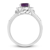 Thumbnail Image 3 of Natural Amethyst Engagement Ring 1/5 ct tw Diamonds 14K White Gold