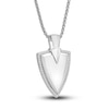 Thumbnail Image 2 of Men's Diamond Shield Pendant Necklace 1/4 ct tw Round Sterling Silver 22&quot;