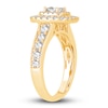 Thumbnail Image 2 of Diamond Double Halo Engagement Ring 1-1/3 ct tw Princess 14K Yellow Gold