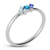 Thumbnail Image 2 of Juliette Maison Natural Aquamarine, Blue Zircon. Blue Sapphire Constellation Ring 10K White Gold