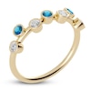 Thumbnail Image 2 of Juliette Maison Natural White Sapphire & Natural Blue Zircon Ring 10K Yellow Gold