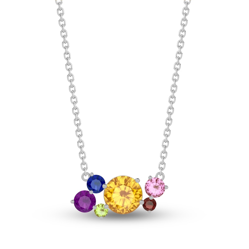 Juliette Maison Natural Multi-Gemstone Constellation Necklace 10K White Gold