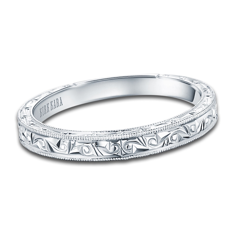 Kirk Kara Engraved Wedding Band Platinum