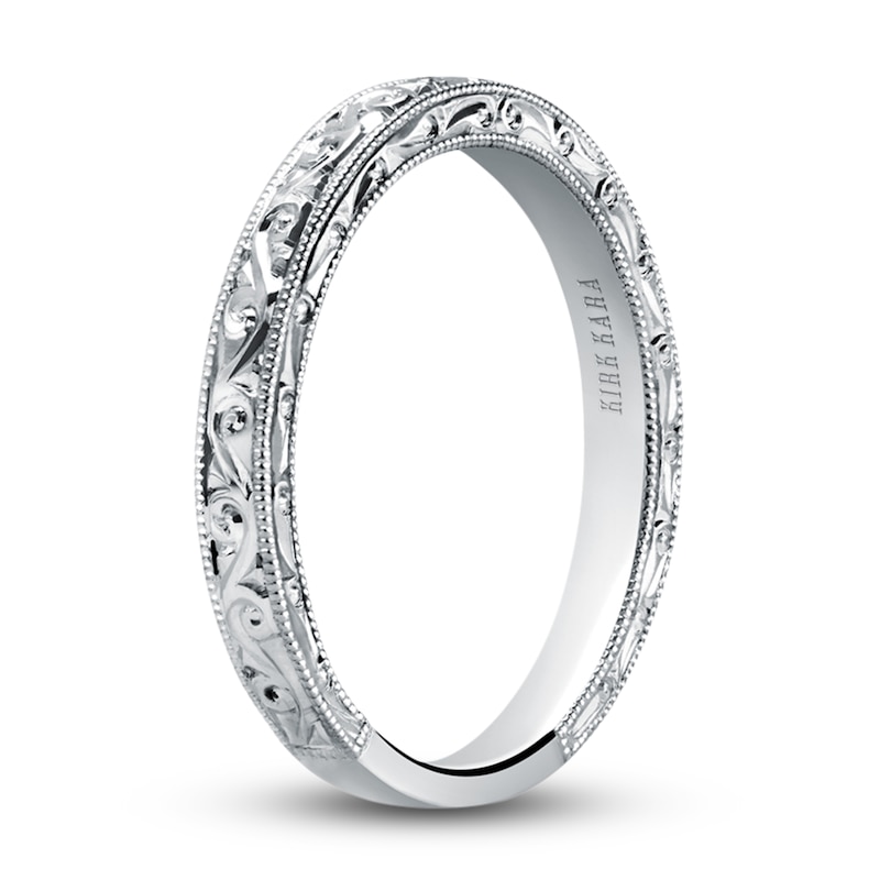 Kirk Kara Engraved Wedding Band Platinum