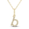 Thumbnail Image 1 of Diamond Initial B Pendant Necklace 1/20 ct tw Round 10K Yellow Gold 18&quot;