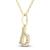 Thumbnail Image 2 of Diamond Initial B Pendant Necklace 1/20 ct tw Round 10K Yellow Gold 18&quot;