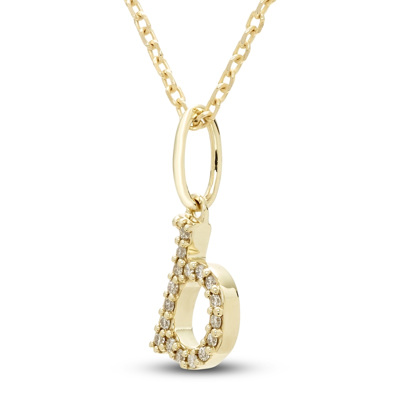 Main Image 2 of Diamond Initial B Pendant Necklace 1/20 ct tw Round 10K Yellow Gold 18&quot;